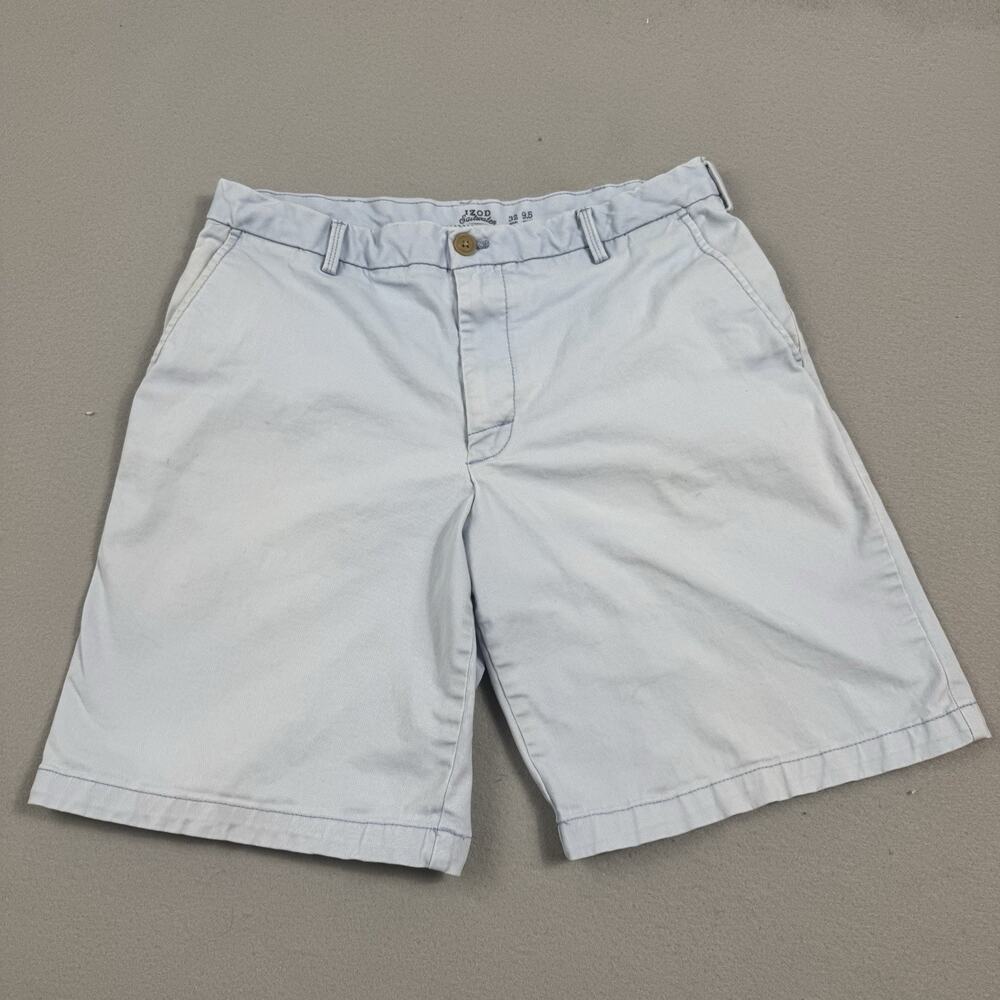 Izod Saltwater Golf Shorts Lot 2 Mens 32 Cotton Chino Blue Orange Casual Stretch - Picture 3 of 16